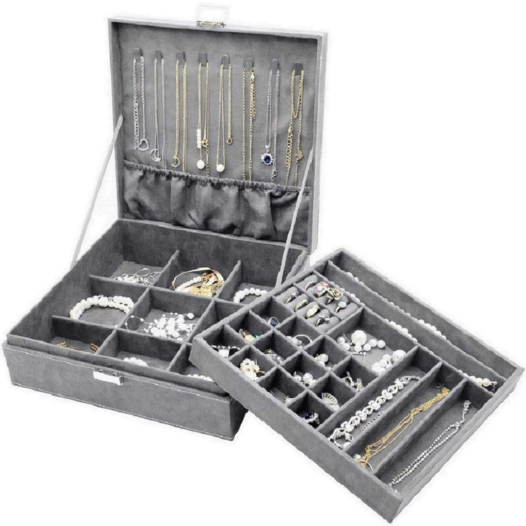ProCase Jewelry Box Organizer for Women Girls, Two Layer Jewelry Display Storage Holder Case for ... | Amazon (US)