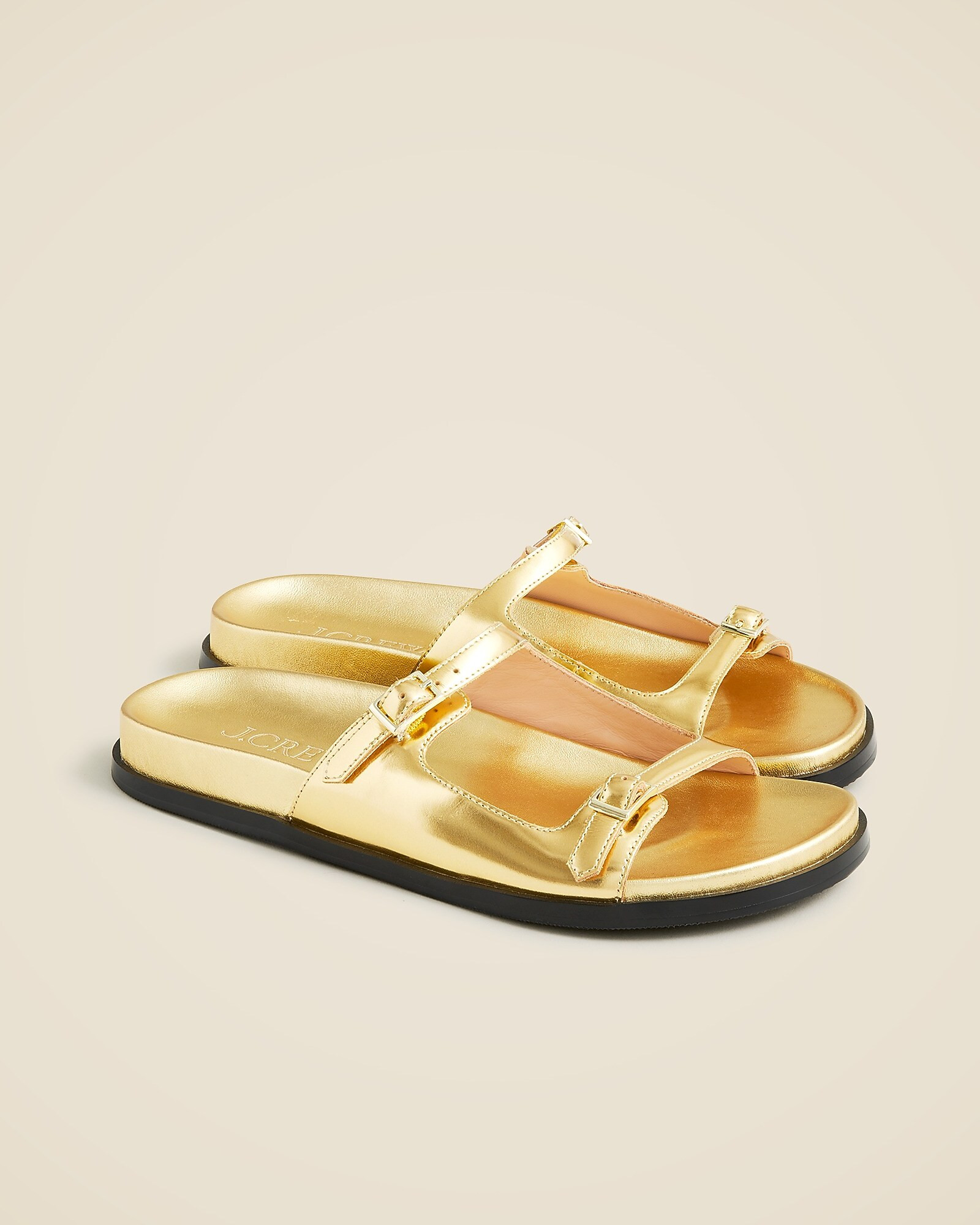 Colbie buckle sandals in metallic leather | J. Crew US