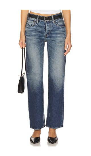 Moussy Vintage Cedarhurst Straight Low Jeans in Blue. - size 27 | Revolve Clothing (Global)