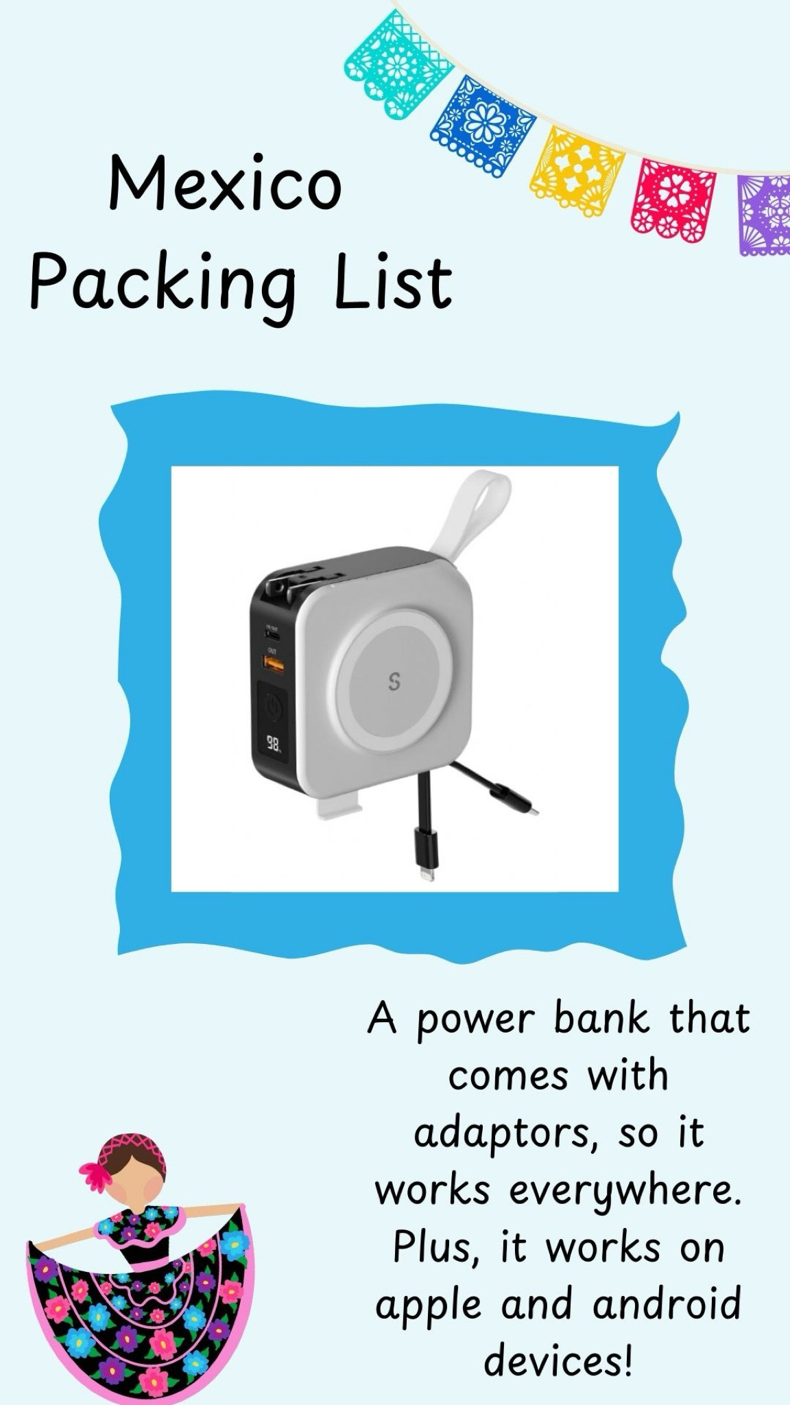 A power bank that works everywhere and charges Apple and Android devices.

#LTKTravel