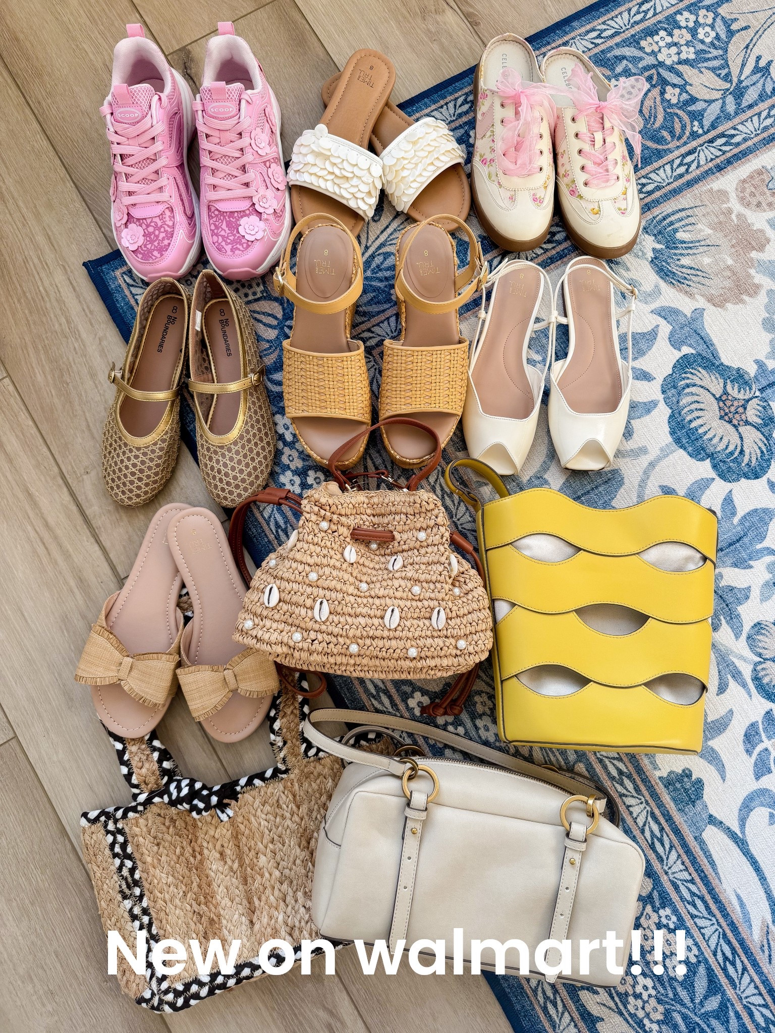 New Walmart accessories just dropped and they are SO good 🤩🩷🌼

If you’re looking for affordable spring shoes, cute handbags, and statement accessories that look high-end without the price tag… this lineup is unreal. From pink floral sneakers and bow slides to woven raffia sandals, classic Mary Janes, and the prettiest neutral slingbacks — every single pair is under budget and perfect for now into spring 🌸👡

And can we talk about these bags?! The scalloped yellow tote is such a fun pop of color, the woven shell bucket bag is giving major coastal vibes, and the neutral crossbody + oversized straw tote are everyday staples for mom life, travel days, beach trips, and everything in between ☀️👜

✔️ Trendy spring sneakers
✔️ Raffia sandals & woven heels
✔️ Bow slides & feminine flats
✔️ Statement totes & neutral crossbody bags
✔️ All affordable Walmart finds

These Walmart new arrivals are perfect for elevating your everyday outfits without overspending. Linking all my favorite Walmart shoes, handbags, and spring accessories in LTK 💛

#WalmartFashion #WalmartFinds #WalmartStyle #AffordableFashion #SpringStyle #SpringAccessories #WomensShoes #HandbagLover #RaffiaStyle #BowDetails #CoastalStyle #LTKFinds
