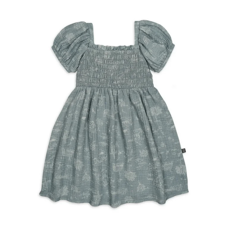 Modern Moments by Gerber Toddler Girl Puff Sleeve Dress, Sizes 12M-5T | Walmart (US)