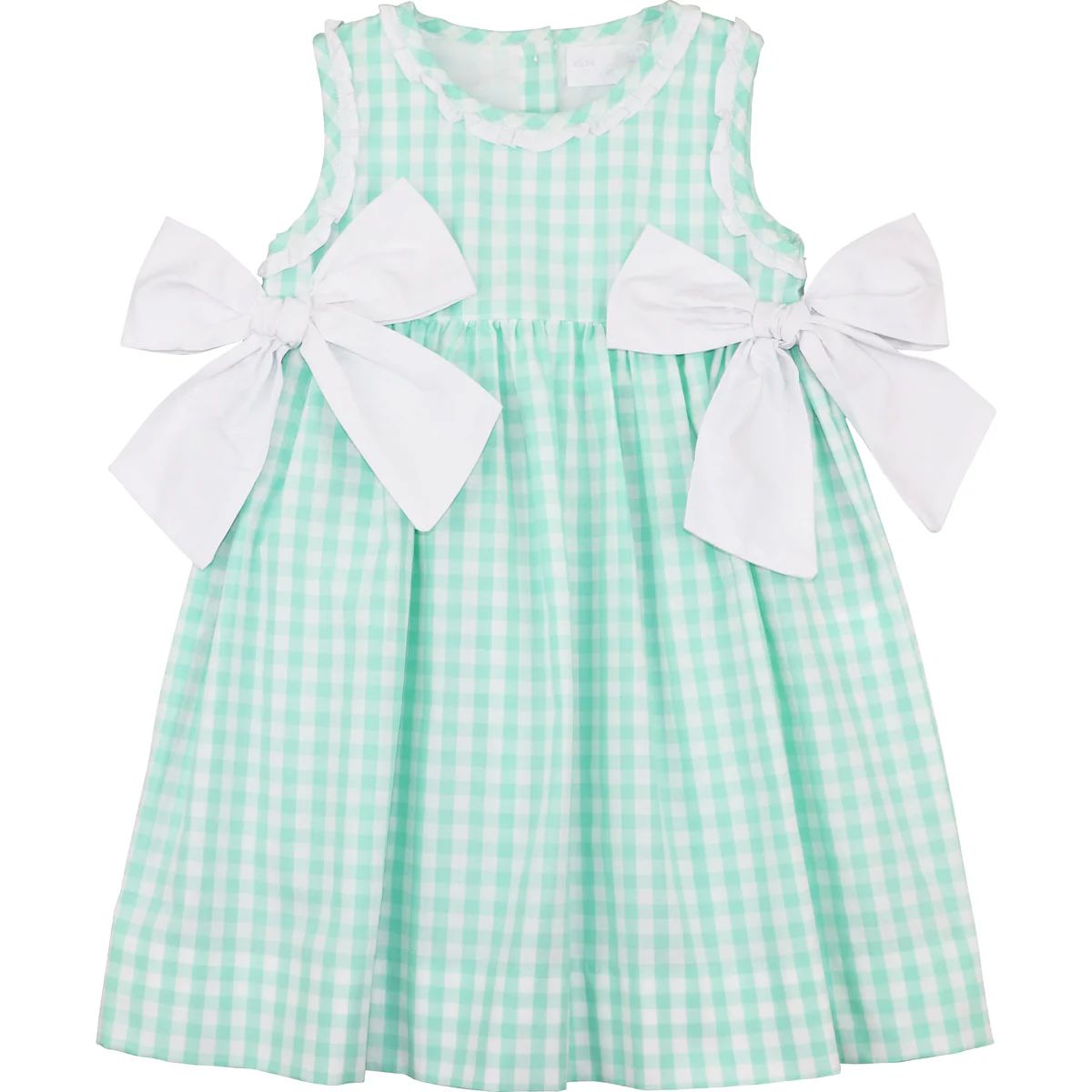 Mint Check Bow Dress - Shipping Late March | Eliza James Kids