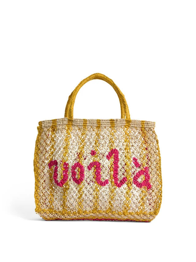 Yellow & Nat & Hot Pink Women's The Jacksons Voila Small Beach Bag | Fenwick | Fenwick