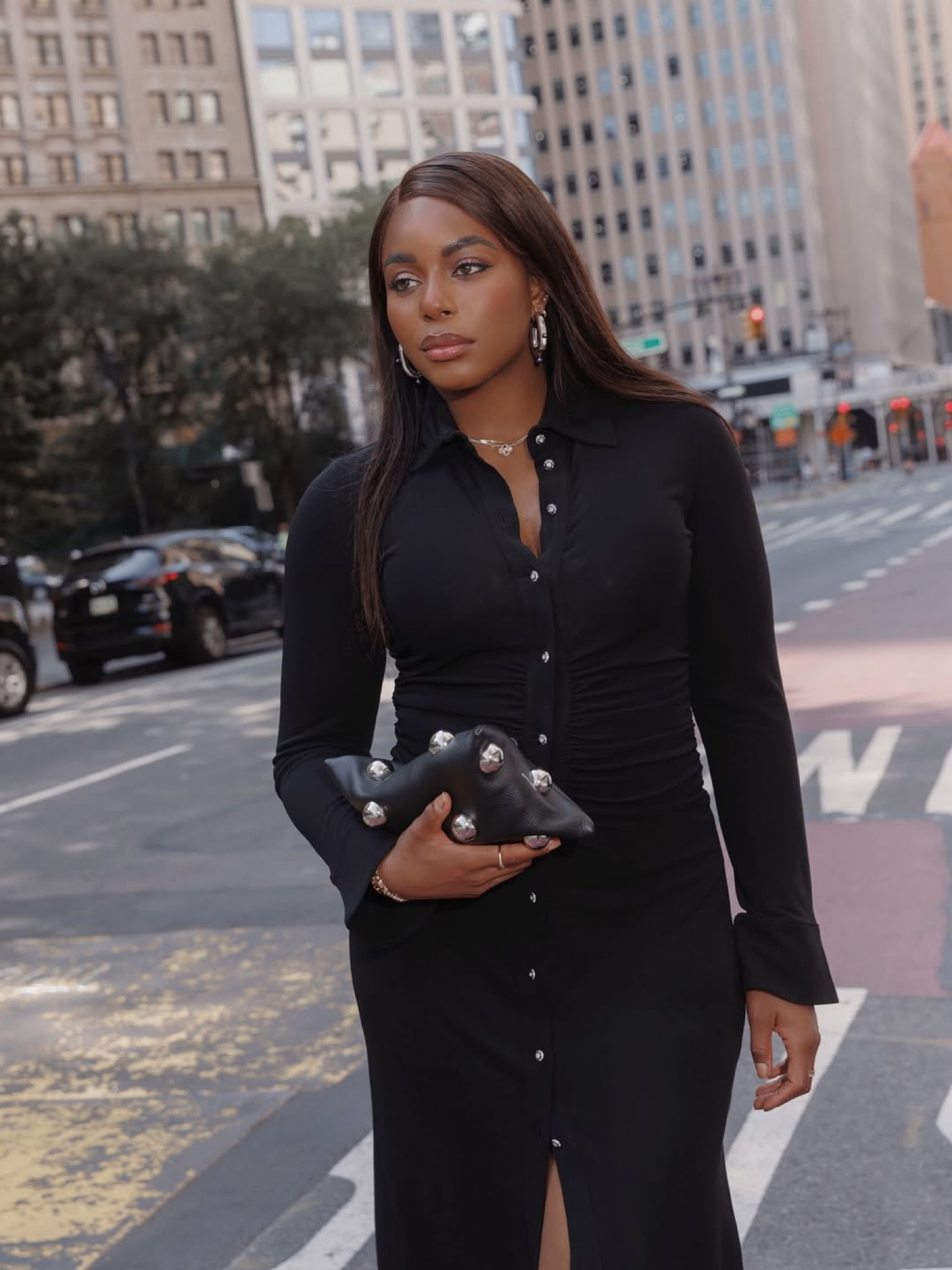 Pre fall vibes wearing the cutest all black outfit that’s perfect for switching between work and happy hour 🤍 linking. A few similar knit dresses and studded clutches below! … For more links to melissa murrell, wedding guest dress, georgia louise1, personalstyling, string bikini, courtney wears, whattowearfor, invest in style, missy elz, summer sweater, follow me on LTK! ✨

#LTKFallSale #LTKSeasonal #LTKNYFW