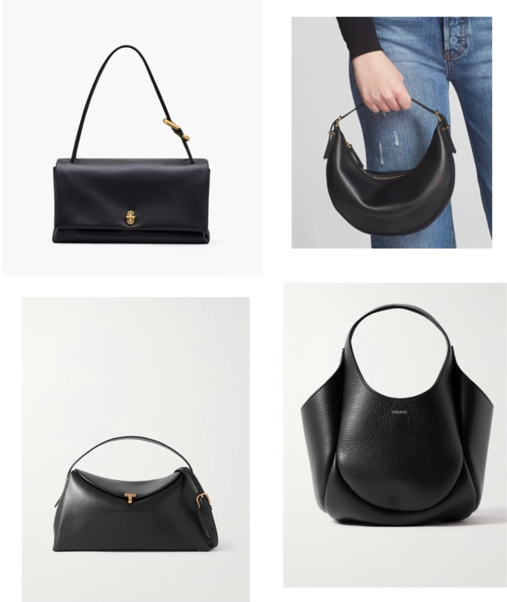 Genuine leather black bags at different price points 🖤