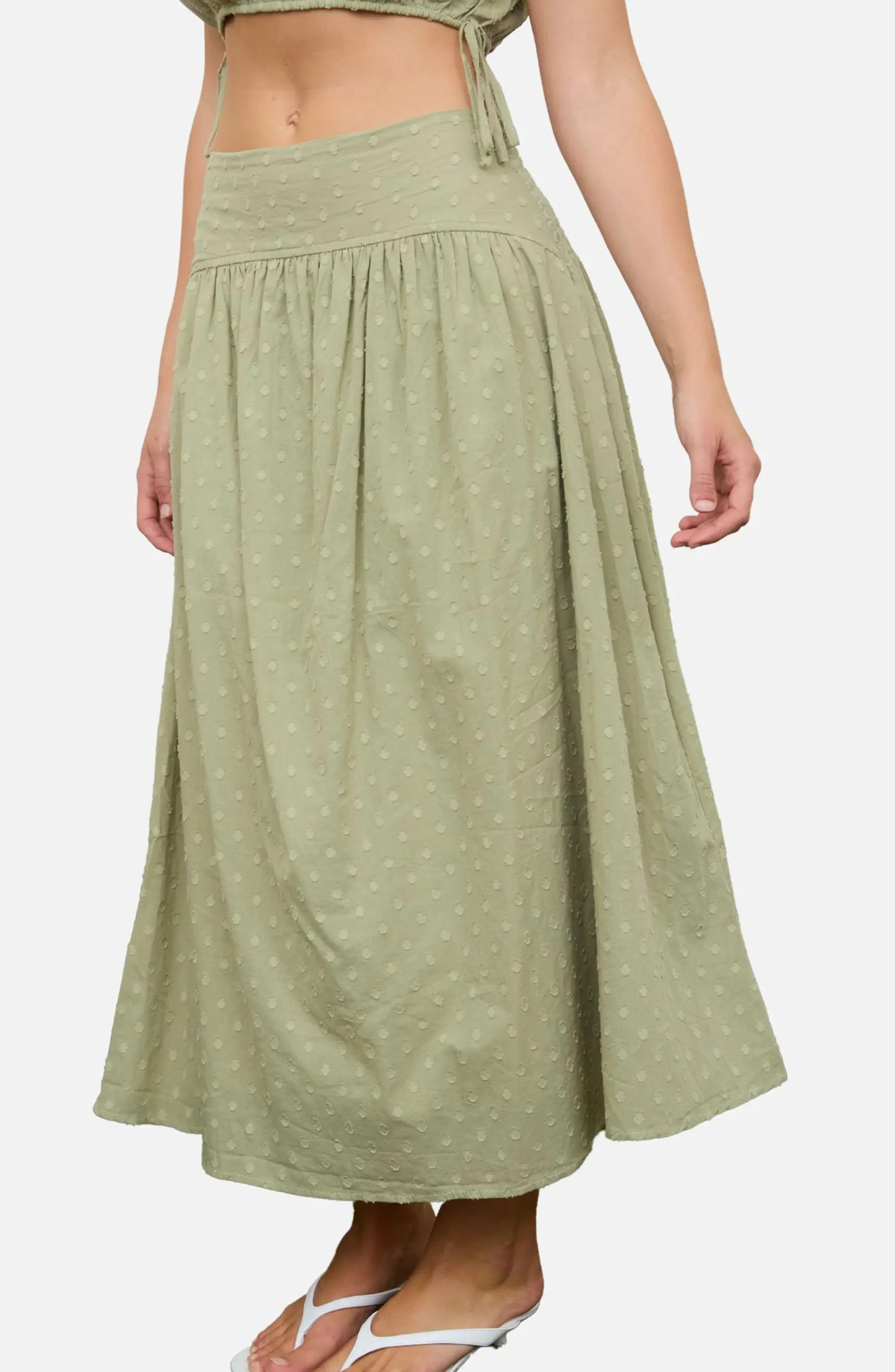 Swiss Dot Cotton Midi Skirt | Nordstrom Rack