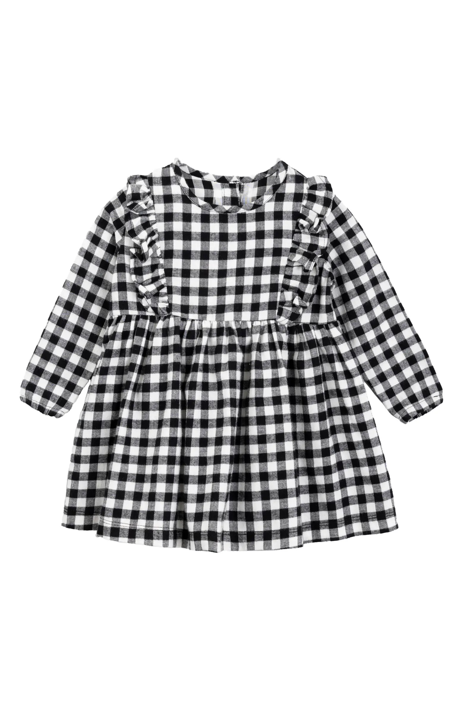 Gingham Check Organic Cotton Flannel Dress | Nordstrom
