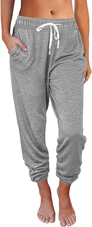 AUTOMET Baggy Sweatpants for Women with Pockets-Lounge Womens Pajams Pants-Womens Running Joggers Fa | Amazon (US)