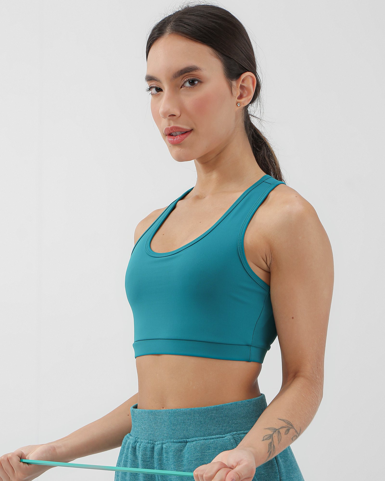 Top esportivo feminino nadador poliamida verde | Body Work by Riachuelo | Riachuelo (BR)