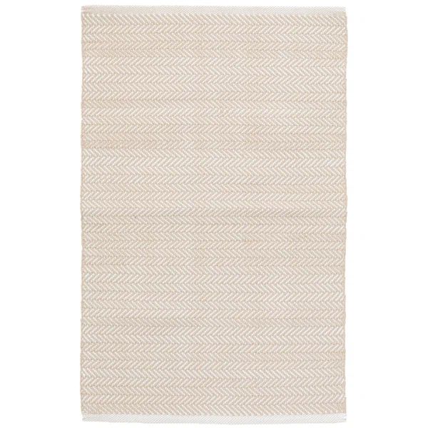 C3 Herringbone Chevron Beige Indoor / Outdoor Area Rug | Wayfair North America