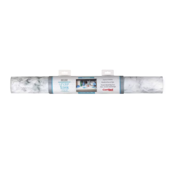 Con-Tact 24" x 4' Under Sink Mat Carrara Marble | Target