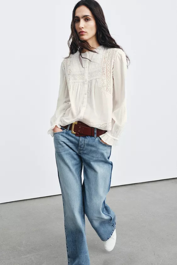 ZW COLLECTION EMBROIDERED SHIRT | Zara UK