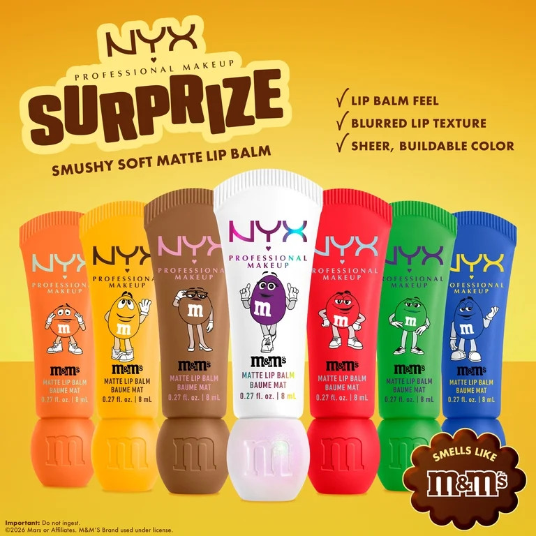 NYX Professional Makeup M&MS Collab M&M'S Smushy Surprize Matte Lip Balm, M&M'S Smushy Surprize M... | Walmart (US)