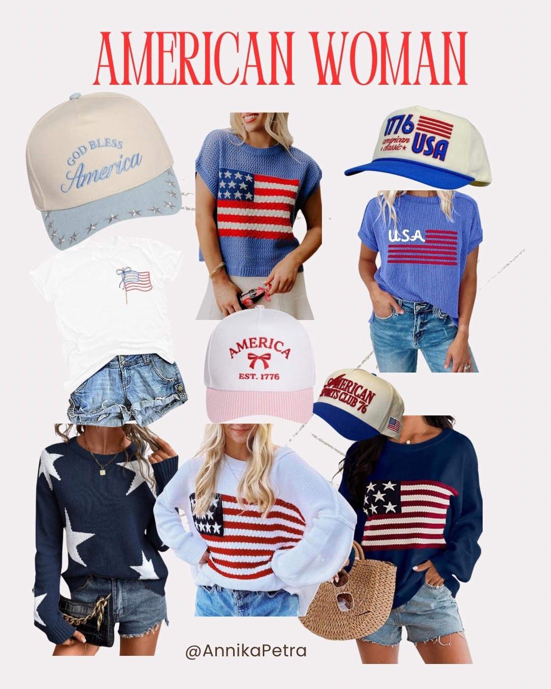 🇺🇸✨ Americana style is having a moment, and I’m here for it 🤍 Skip the designer boutique price tags and grab the cutest patriotic staples for less than half the price 🇺🇸 From stars + stripes to the sweetest summer accessories, these are the pieces I’ll be wearing all season long ❤️💙 #LTKSummer #LTKStyle #LTKFashion #LTKAmericana #AmericanaStyle #PatrioticStyle #SummerStyle #StarsAndStripes #RedWhiteAndBlue #LTKFinds