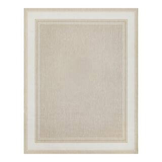 Hampton Bay Cooper Beige 8 ft. x 10 ft. Border Indoor/Outdoor Area Rug 3124017 - The Home Depot | The Home Depot