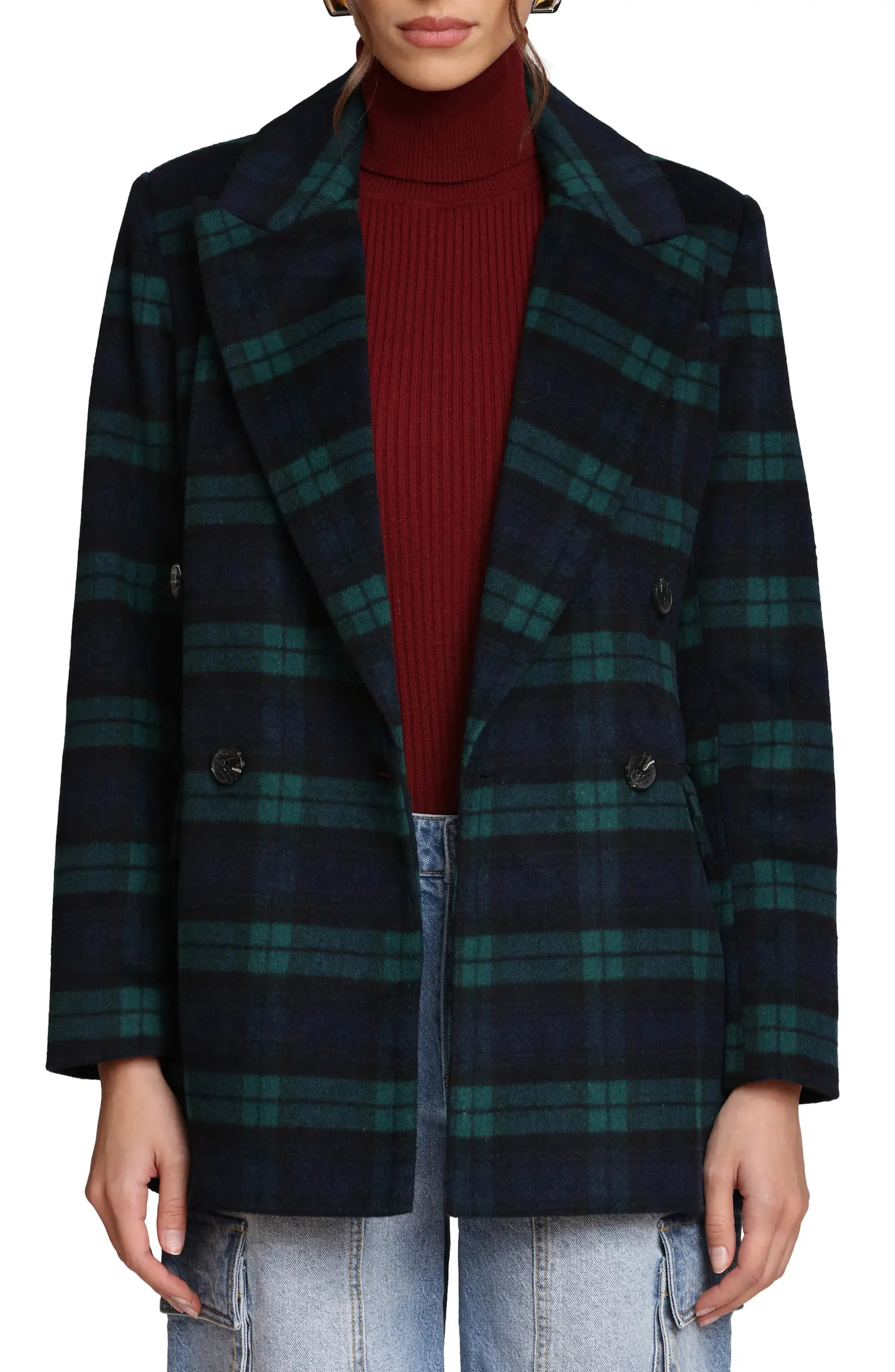 Blackwatch Plaid Double Breasted Blazer | Nordstrom