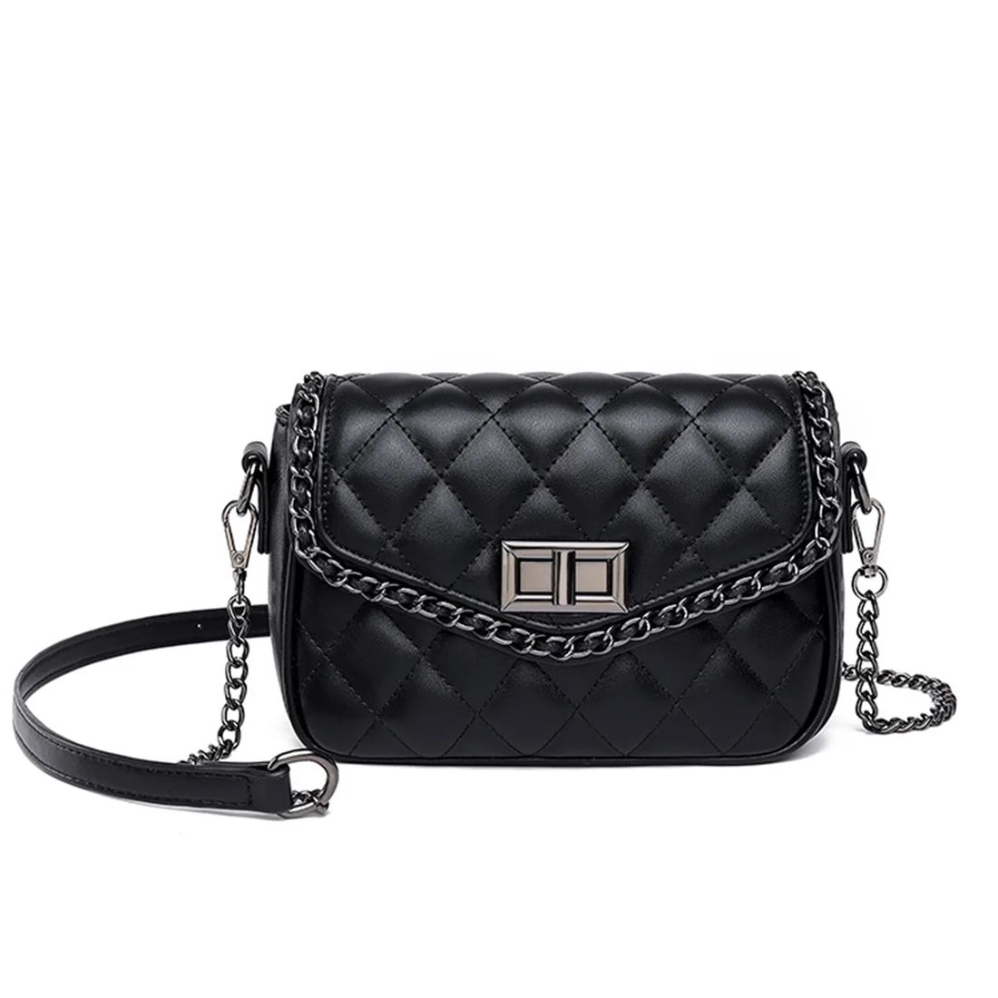 RUNSOON Small Quilted Crossbody Bag Shoulder Handbag for Women Trendy Cross Body Purse, Black - W... | Walmart (US)