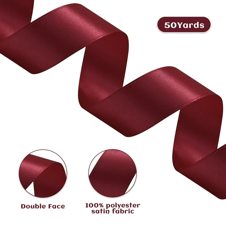 LoomJoyz Double Face Satin Ribbon 1 inch X 50 Yards /roll, for Gift Wrapping Very Suitable for We... | Walmart (US)