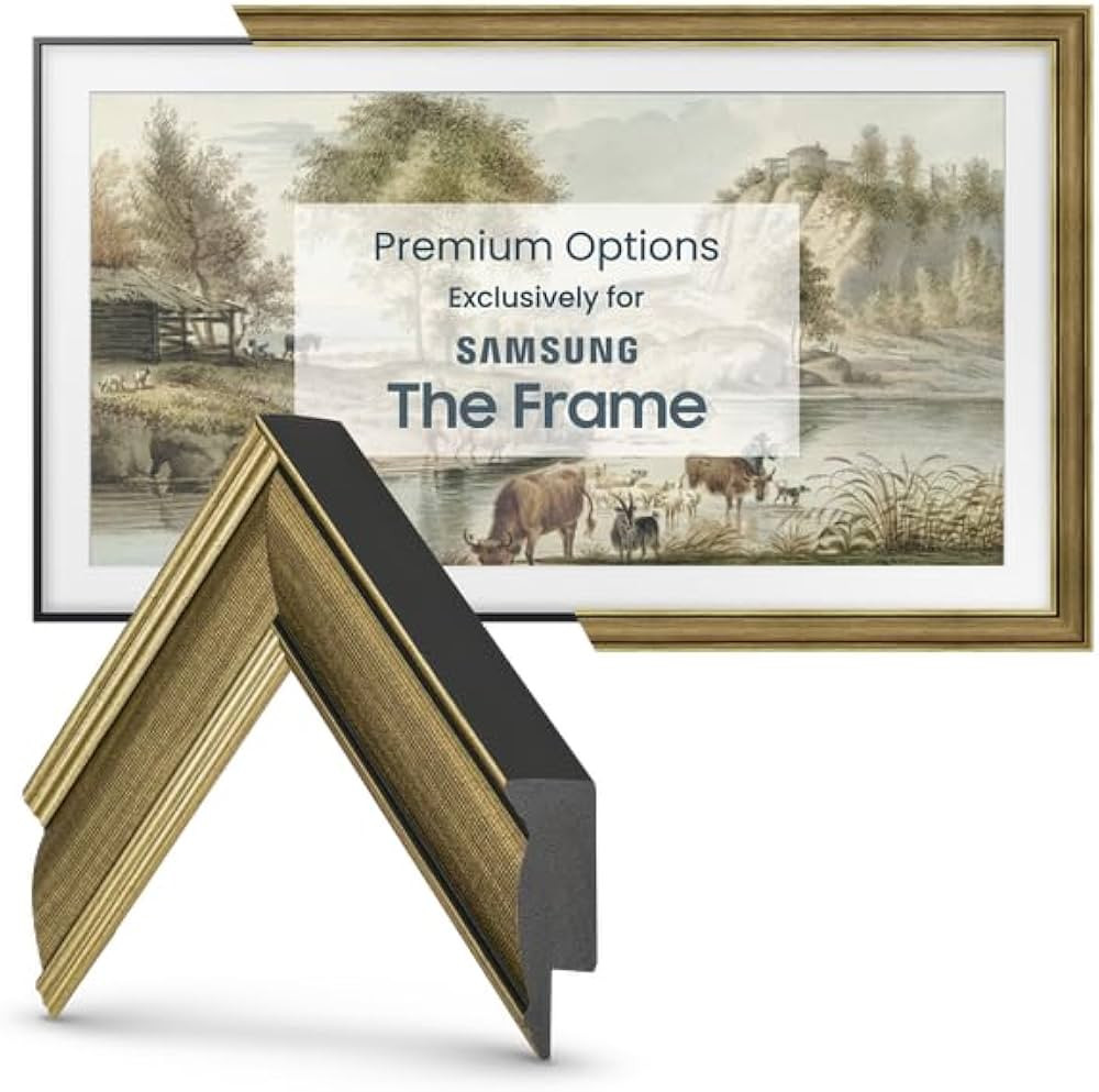 Deco TV Frames - Industrial Brass Slim Frame Compatible ONLY with Samsung The Frame TV (65", Fits... | Amazon (US)