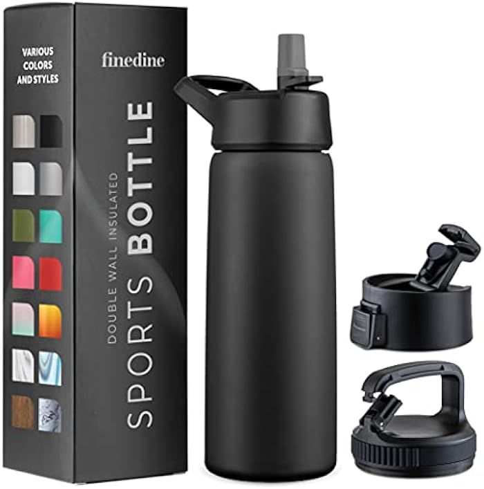 Triple-Insulated Stainless Steel Water Bottle with Straw Lid - Flip-Top Lid - Wide-Mouth Cap (25 ... | Amazon (US)