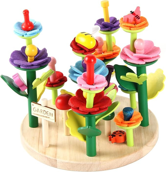 Wooden Flower Garden Building Toys for Girls, STEM Educational Activity Preschool Kit for Kids Ag... | Amazon (US)