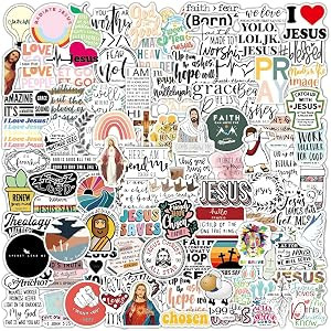 Jesus Stickers - 100pcs Jesus Christian Stickers Vinyl Waterproof Stickers for Adults Teens Girls... | Amazon (US)