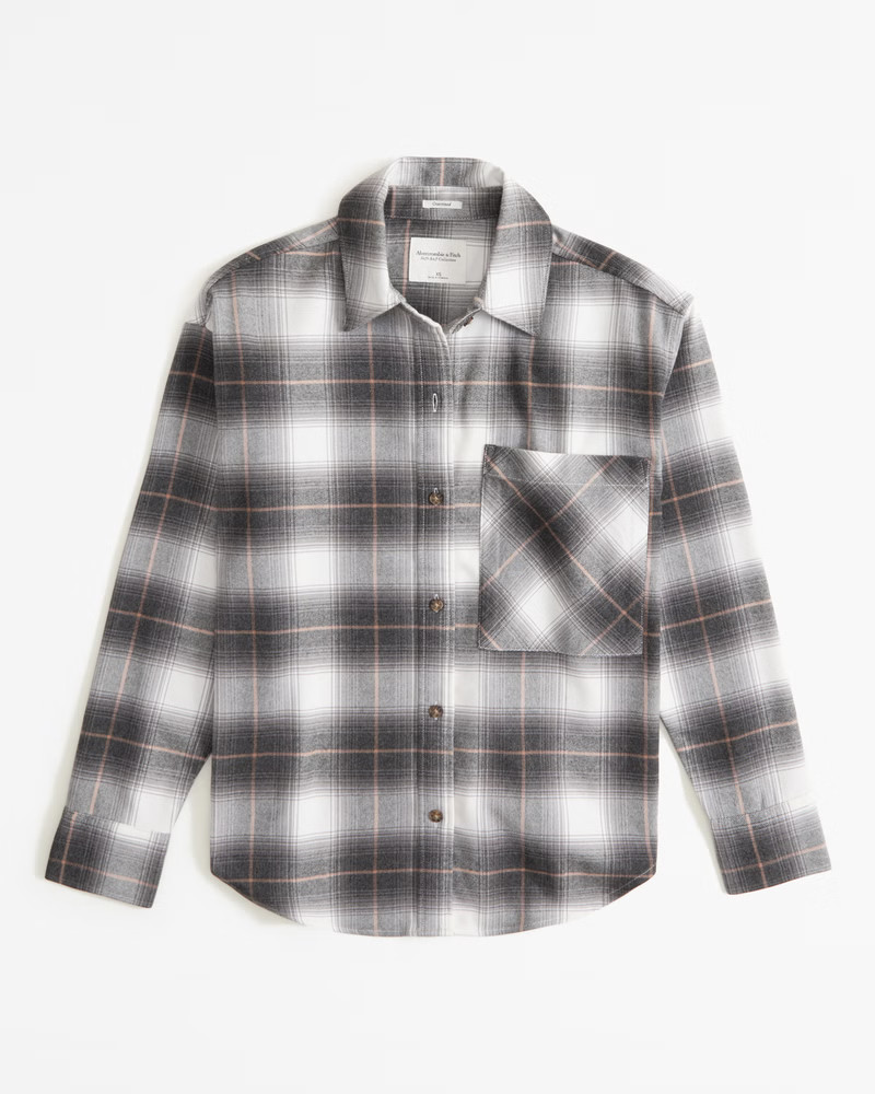 Women's Oversized Flannel Shirt | Women's Tops | Abercrombie.com | Abercrombie & Fitch (US)