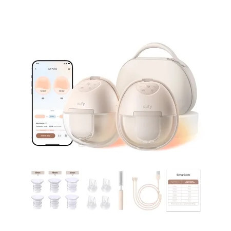 eufy Heated Wearable Breast Pump S1 Pro, Electric Hands-Free Breast Pump with Industry-Leading HeatFlow™ Tech, Wireless Charging Case, App-Controlled | Walmart (US)