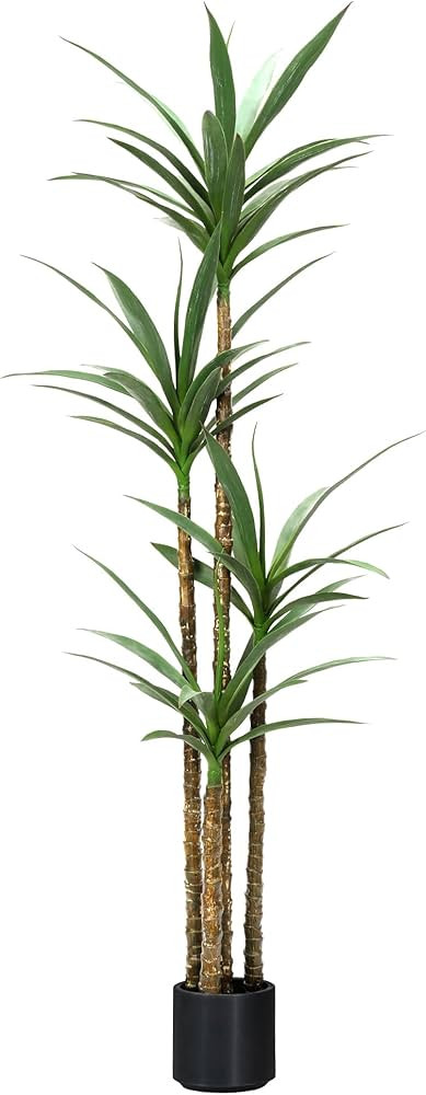 Artificial 6Ft Agave Yucca Trees Large Tall Fake Plants with 4 Heads Floor Silk Faux Potted Plant... | Amazon (US)