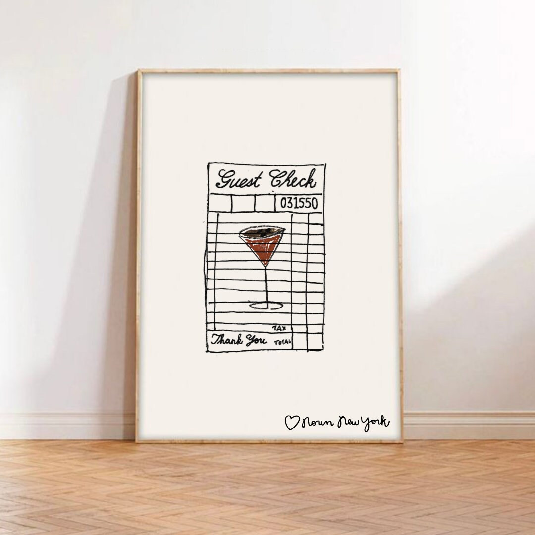 Espresso Martini Guest Check Art Print - Etsy | Etsy (US)