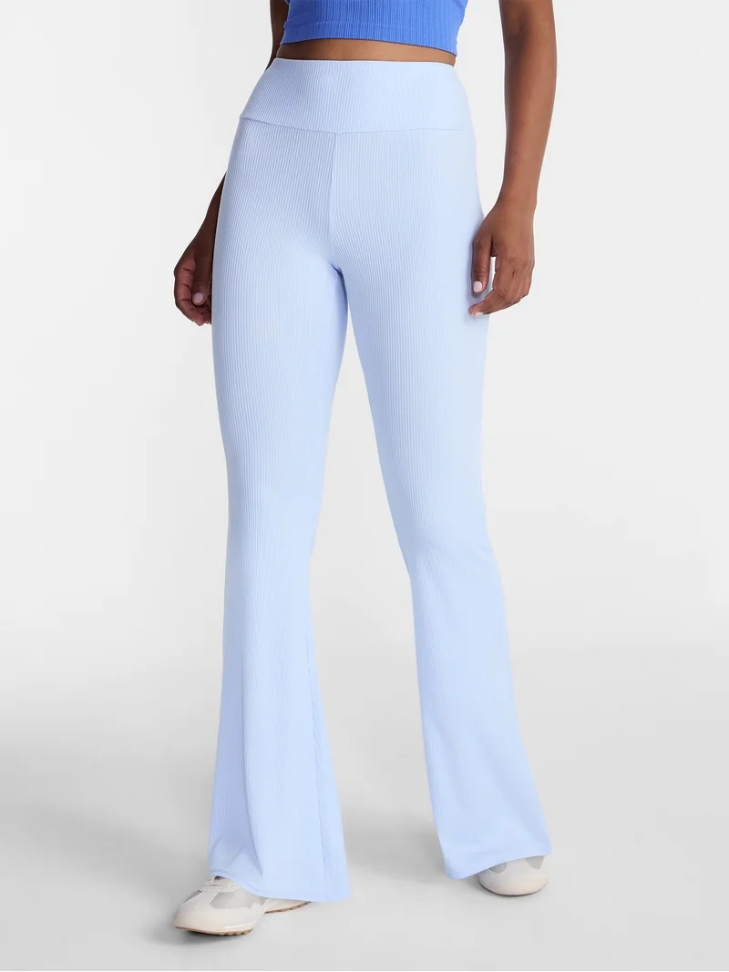 No Boundaries Ribbed Flare Pants, 32" Inseam, Women's XS-XXL | Walmart (US)