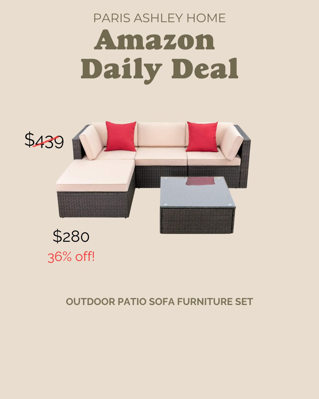 Amazon Daily Deal! Outdoor Patio Sofa Furniture Set  

 #LTKSeasonal #LTKHome #LTKSaleAlert