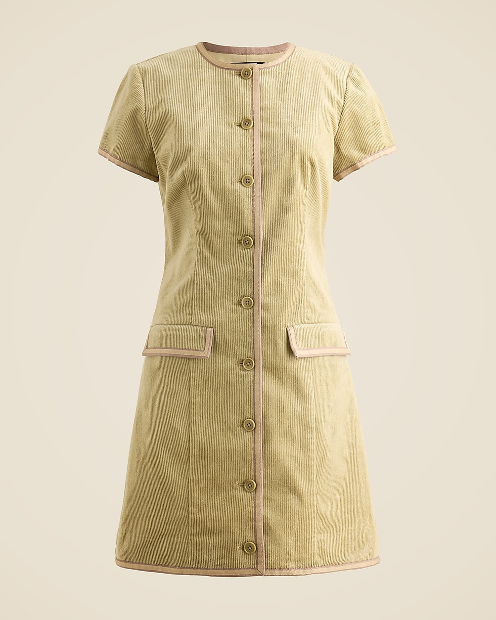 Parc collarless dress in stretch corduroy | J. Crew US