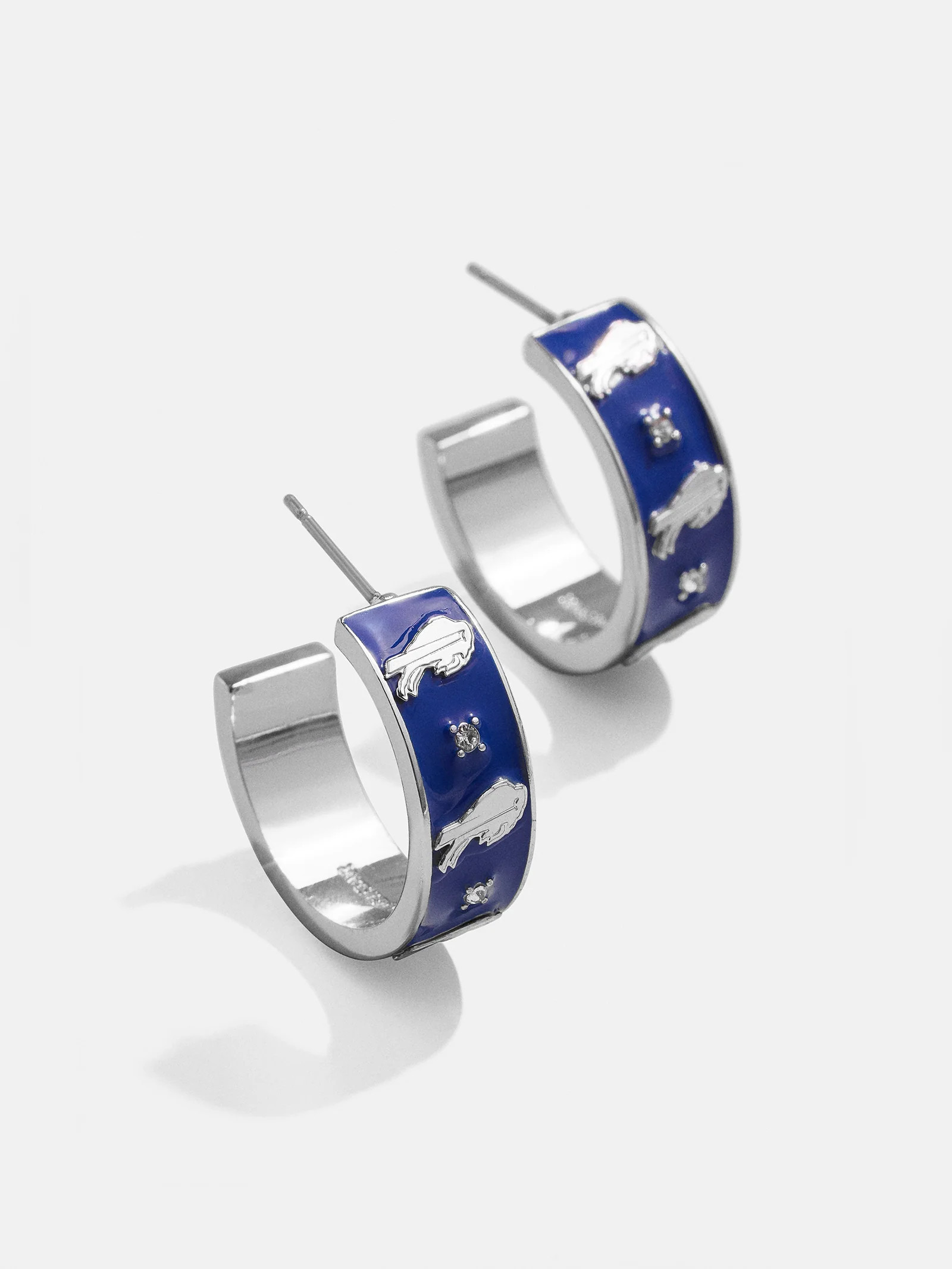 WEAR By Erin Andrews x BaubleBar Enamel Hoop Earrings - Buffalo Bills | BaubleBar