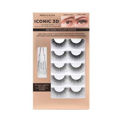 Profusion Cosmetics Iconic 3D Faux Mink Lashes - Big Tease - 5 Pair | Target
