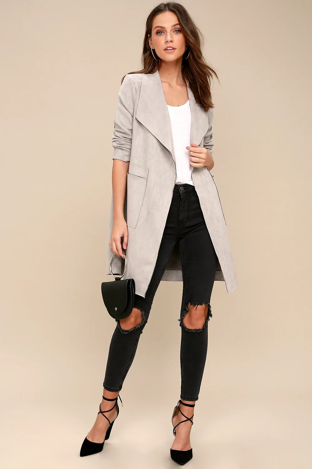 Great Adventure Light Grey Suede Jacket | Lulus (US)