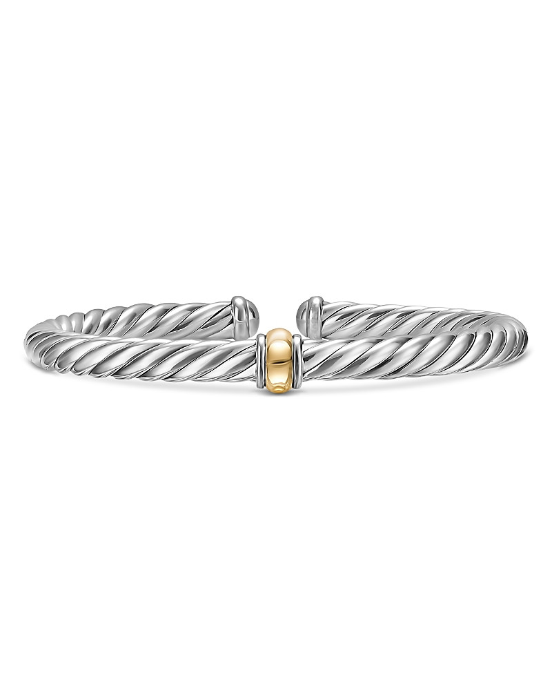 David Yurman Cable Flex Center Station Bracelet in Sterling Silver with 14K Yellow Gold, 6mm | Bloomingdale's (US)