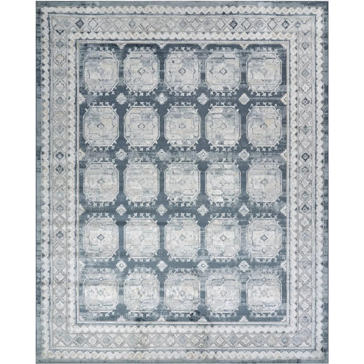 Nourison Dekor 7'10" x 9'10" Grey Navy Vintage Indoor Rug | Target