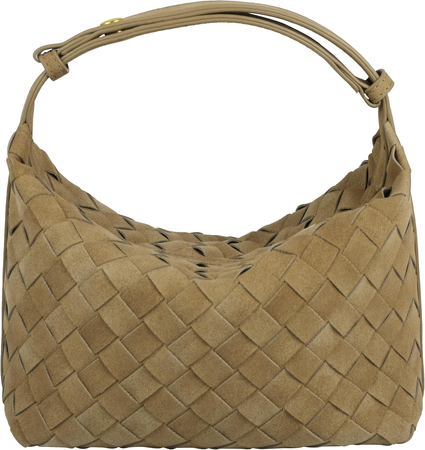 Suede Purse Bag for Women Vintage Woven Hobo Handbag Small Shoulder Bag | Amazon (US)
