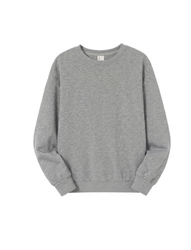 PATPAT Girls Sweatshirt Cotton Crewneck Pullover Tops Gray 11-12 Years | Amazon (US)