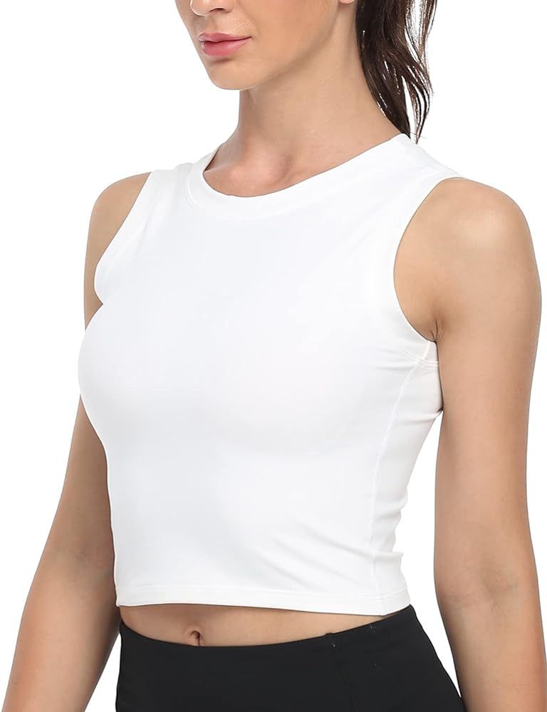 HeyNuts Formerly Hawthorn Athletic Yoga Crop Tank Top for Women,Workout top No Padding | Amazon (US)