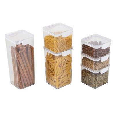 Food Storage Containers - 6-Piece Containers with Lids Set for Pantry Organization and Storage - Dry and Liquid Friendly Bins by Classic Cuisine | Target