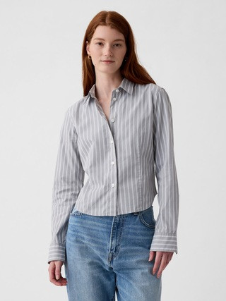 Organic Cotton Fitted Cropped Shirt | Gap (US)