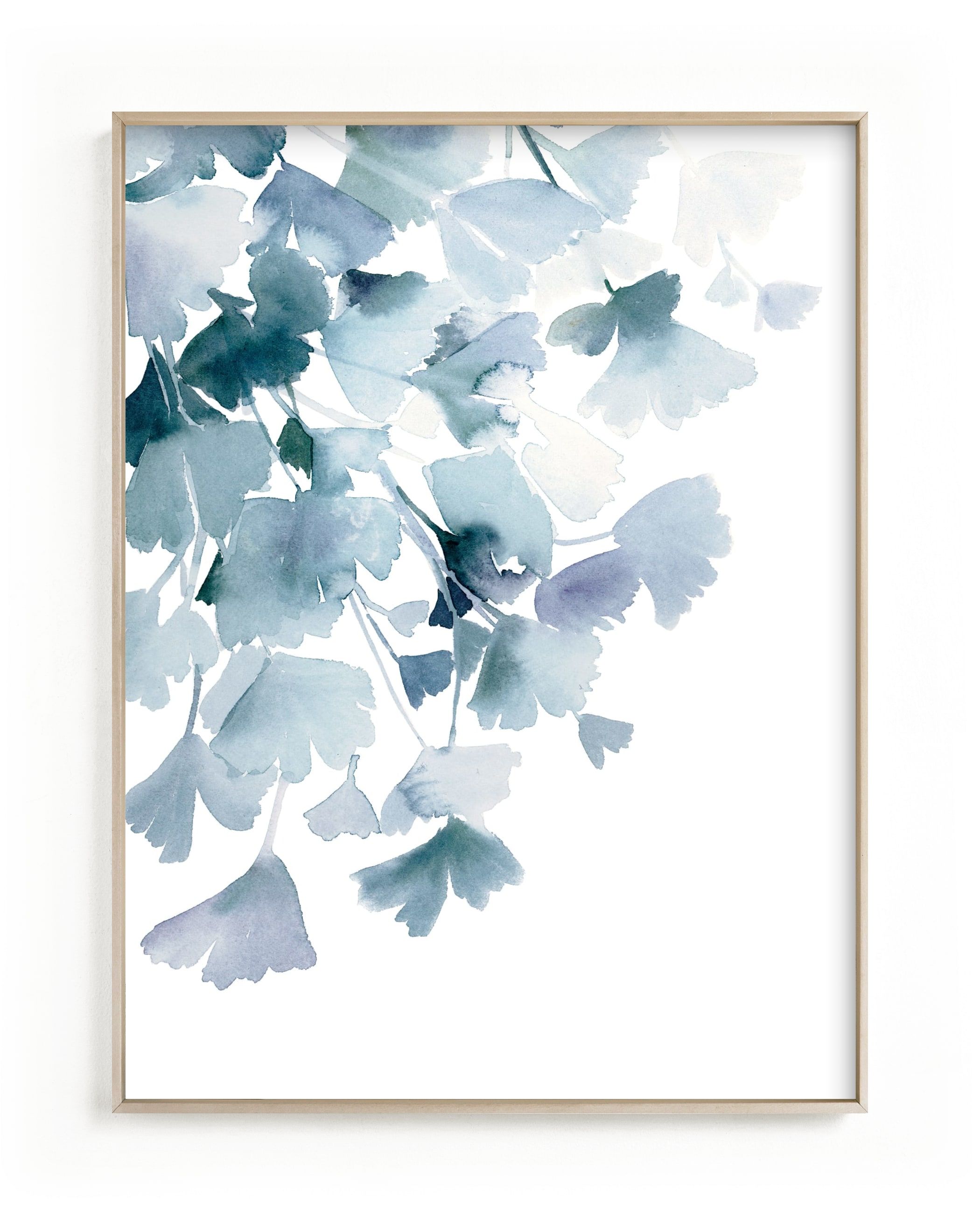 "Blue Ginkgo" - Painting Limited Edition Art Print by Yao Cheng Design. | Minted