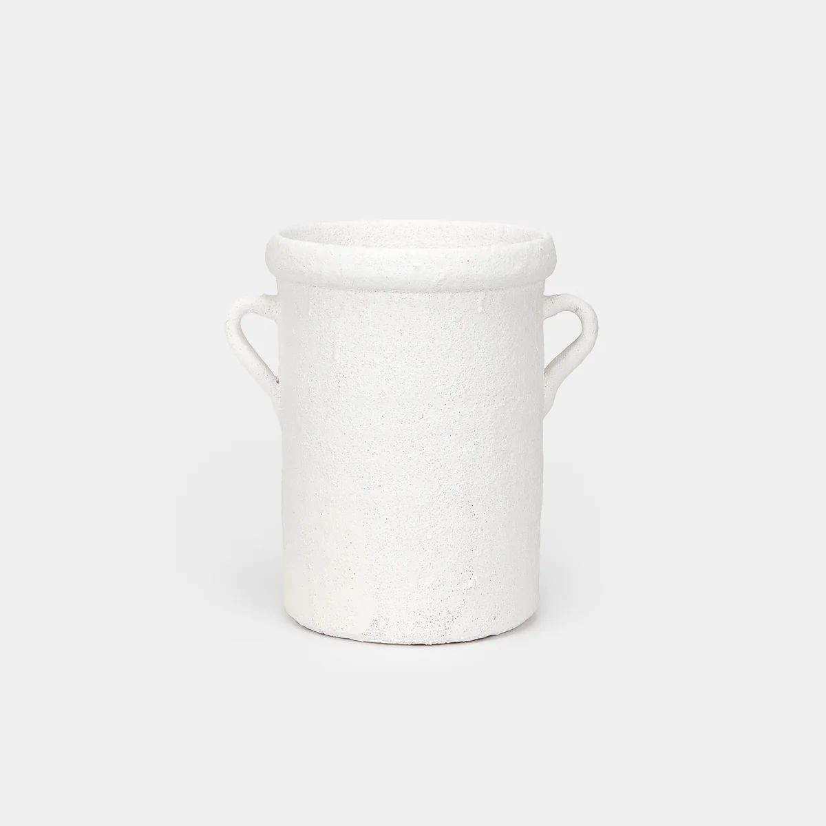 White Terra Cotta Crock w/ Handles | Shoppe Amber Interiors | Amber Interiors