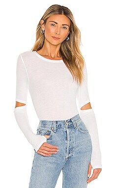 Michael Lauren Solomon Elbow Cut Out Tee in White from Revolve.com | Revolve Clothing (Global)