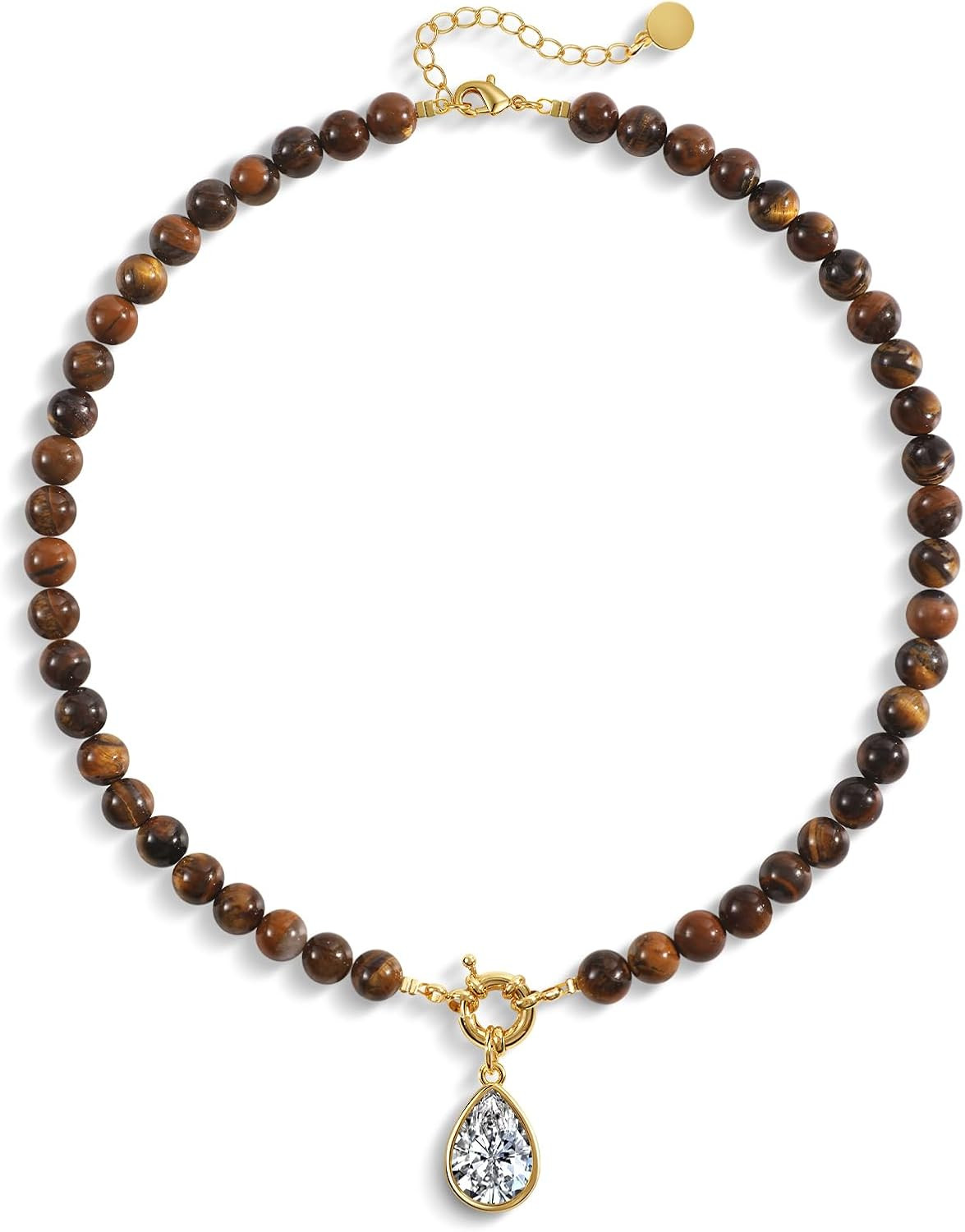 Beaded Gemstone Necklaces for Women Boho Beaded Choker Necklace | Amazon (US)