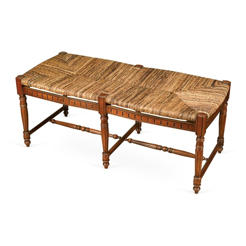 Betsy 51" Woven Bench, Walnut/Jute | One Kings Lane