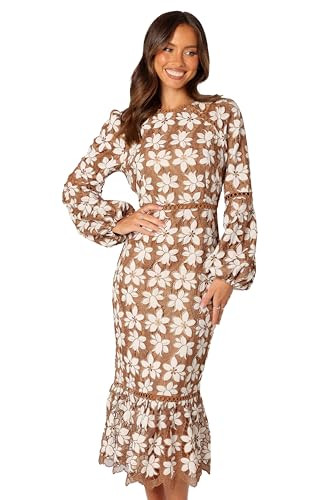 Petal & Pup Pierre Long Sleeve Lace Maxi Dress - Mocha L | Amazon (US)
